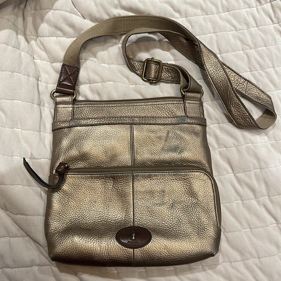 Gold fossil crossbody purse - Picture 2 of 4